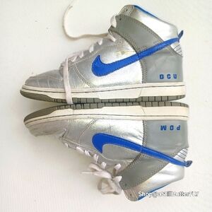 Nike Silver and Blue Women's Sneakers Mids